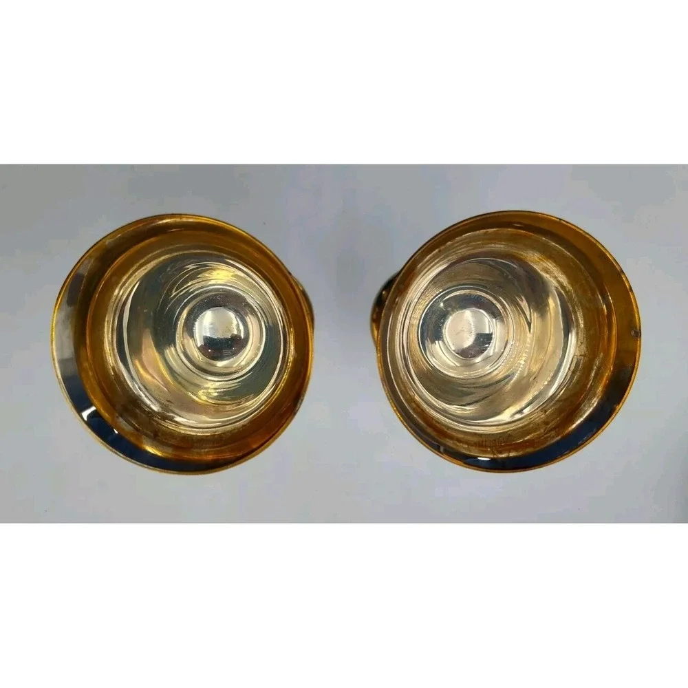 Two Goblits Matching Brass India Antique‎ VTG Collectable In Box SEE B31.5GA1064